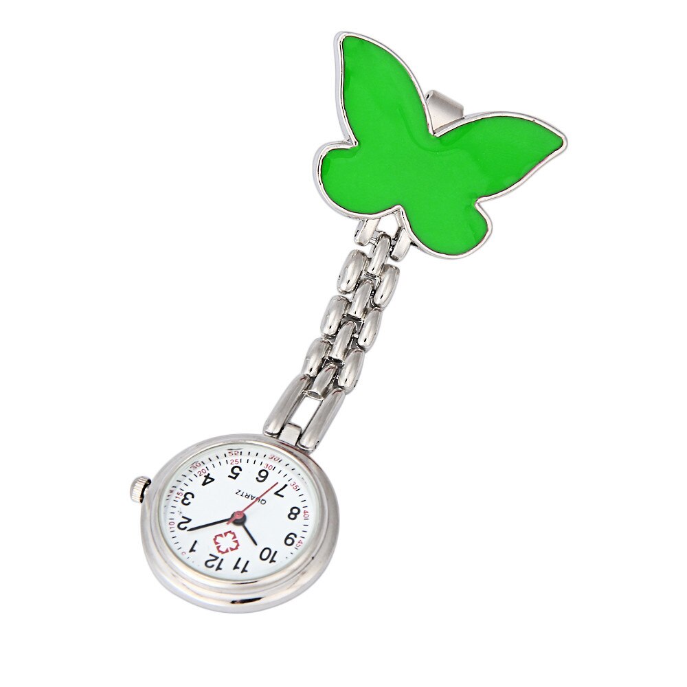 Mode Vlinder Verpleegster Arts Horloges Clip-On Fob Broche Hanger Opknoping Horloge Zakhorloge Relogio Feminino Klok