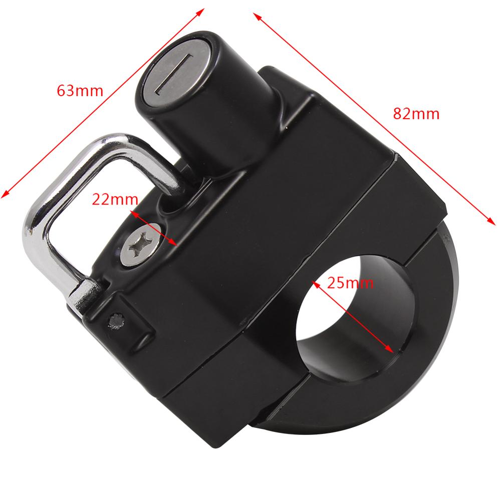 Motorcycle Universal 22mm Helmet Lock Handlebars With 2 Keys Helmet Security Lock Padlock For Motorcycle With 22mm Handlebar