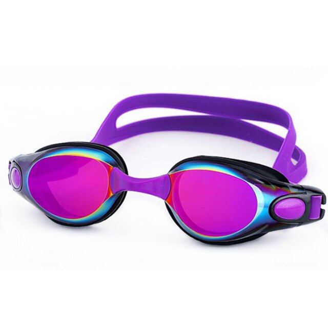 Swimming Goggles Men Women silicone adult Pool glasses Adjustable Swim Eyewear With swim hat Nose clip earplug 1032: Lavender