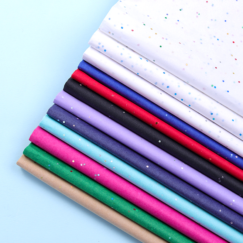 10 hojas de papel tisú con lentejuelas brillantes de 50x66CM, papel artesanal hecho a mano, flores, embalaje de , suministros de decoración del hogar para de boda