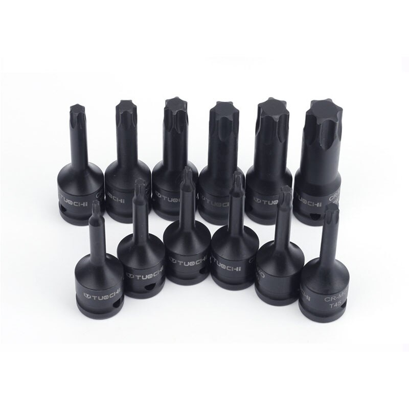 1/2 " torx ster bits dop cr-mo slagschroevendraaier bit  t20-90 torx schroevendraaier bits voor pneumatische elektrische sleutels handgereedschap sets