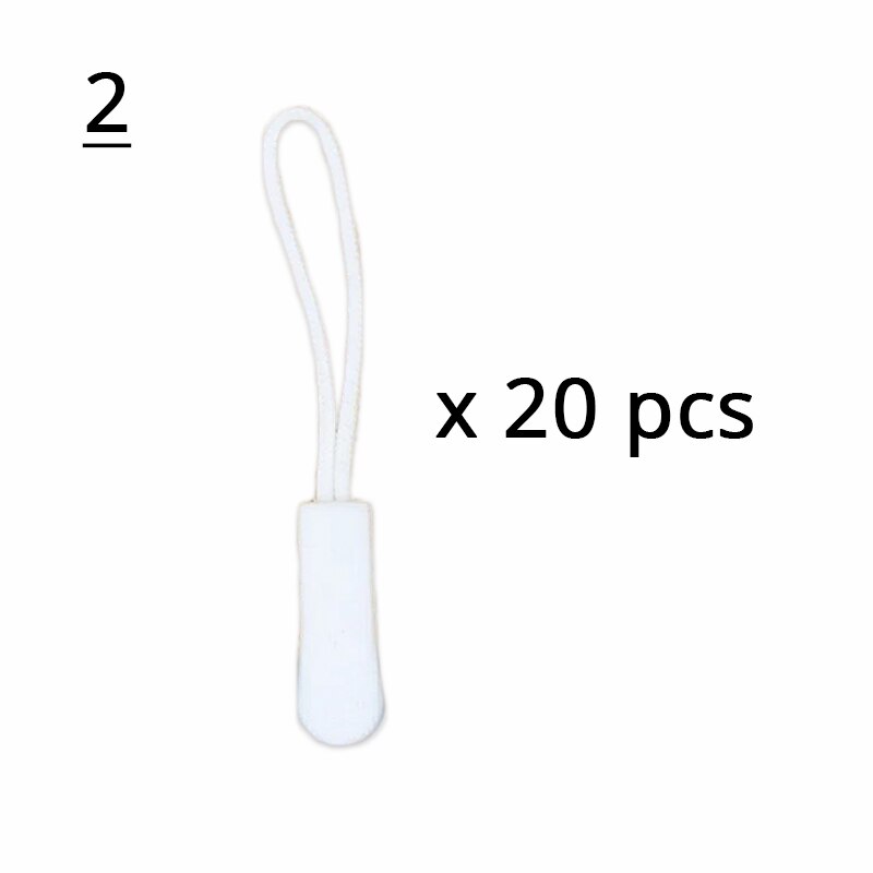 Glidelås trekker glidebryter glidelås hode ringe glidelås trekk plast klær sy tilbehør 20/100 stk pakke klespose reparasjon med ledning: Hvit  x 20 stk