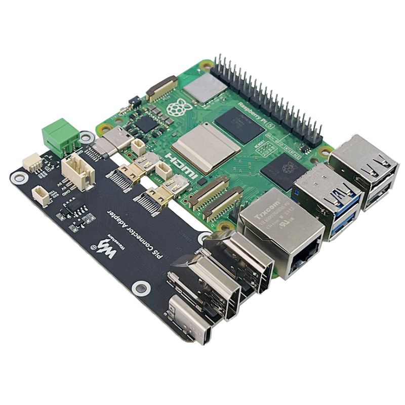 Raspberry Pi 5/4B Adapter Micro HDMI to HDMI 4K All Ports To Pi's USB Side Adapter Board HAT for PI5