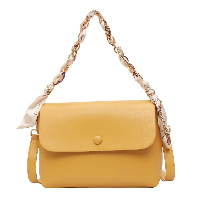 Bolsa feminina de ombro, bolsa casual de couro pu de alta qualidade para mão, vintage, 2020: Amarelo