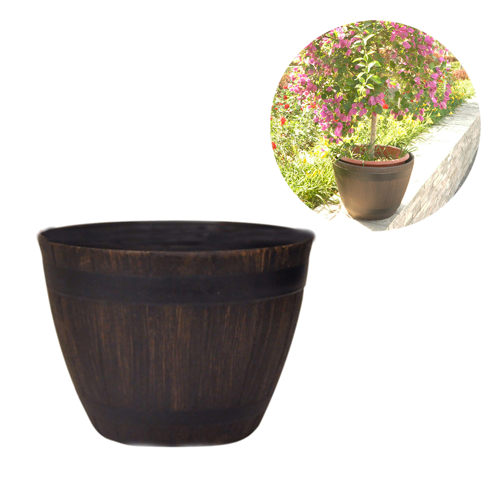 1PCS Large Tree Basin Rattan Extra Wooden Imitation Garden Bonsai Floor Outdoor Flower Barrel Pot A30