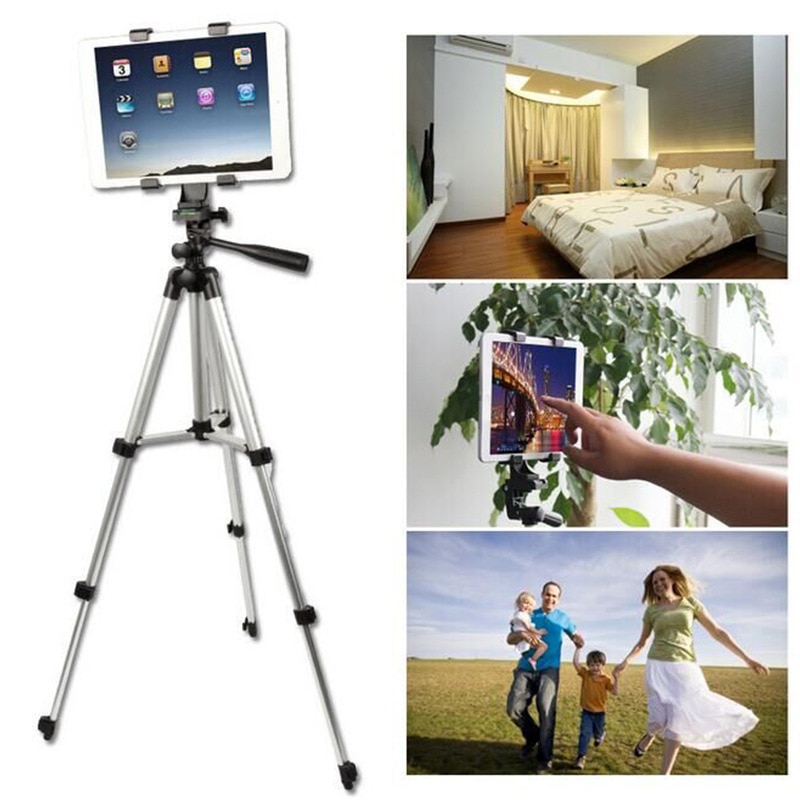Topp fleksibel 4 seksjoner stativ kamera monopod stativ montering med klips for dv dv video opptakere ipad mobiltelefon holder