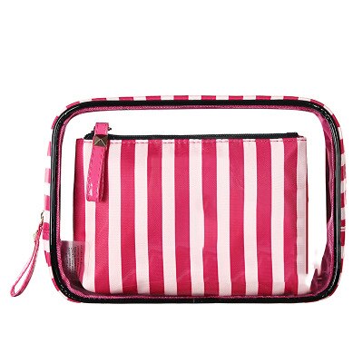 Handbg Bag The Portable PVC Cosmetic Bag 3-piece Set outdoor Travel Bag Waterproof Wash Bag Transparent Storage Bag: 7