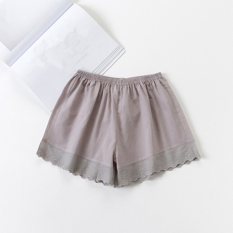 1 st sommar dam dam tunn bomullsspets strandshorts antilight bekväma coola skyddsbyxor qly 9606: Grå / M