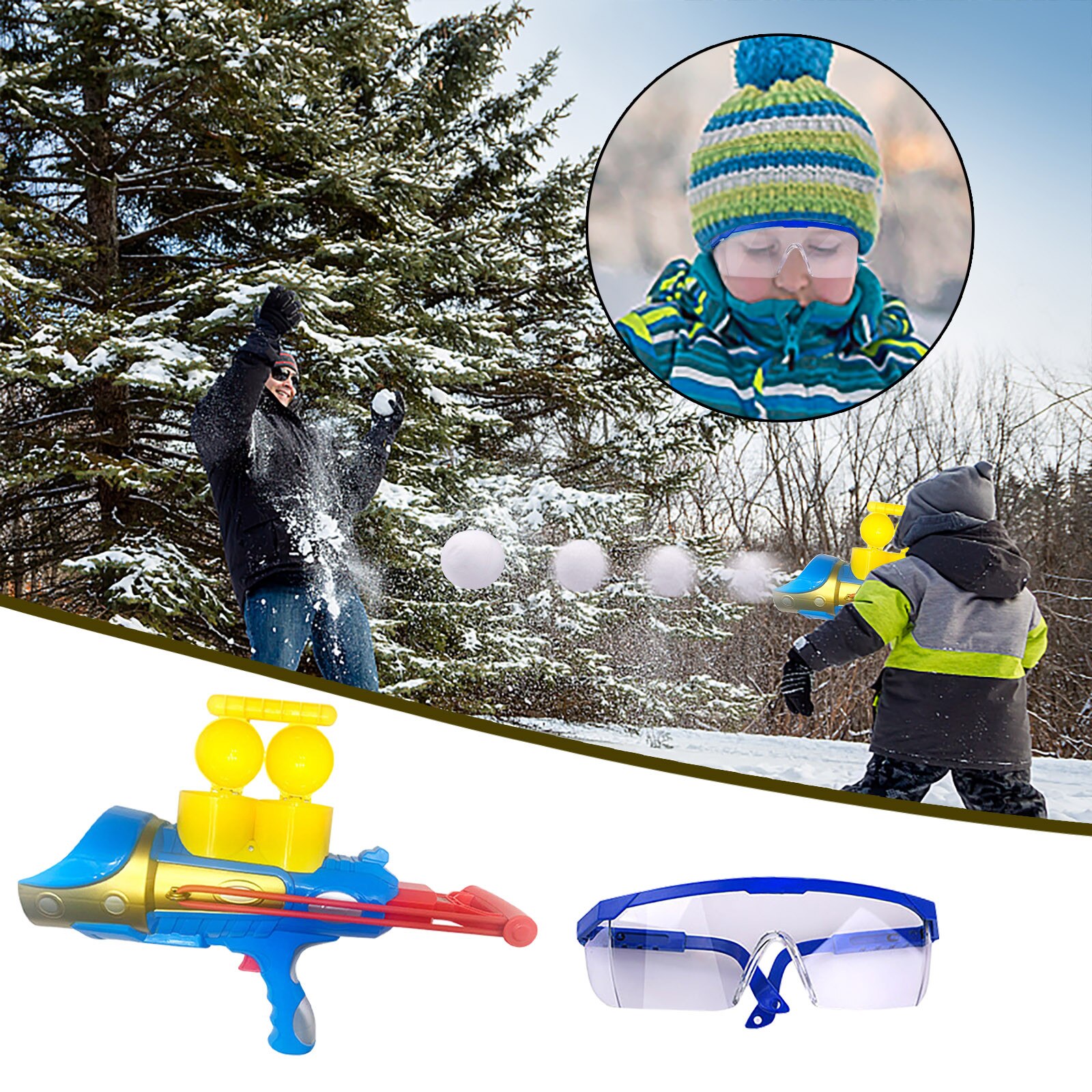 Snowball Shoot Launcher Round Snowball Maker Mold With Handle Perfect For Kids Funny Party Play Snowman Tool