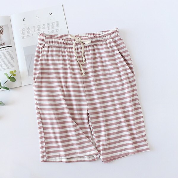 M -2xl plus size sommar dambyxor för hem pyjamasbyxor för kvinnor sovunderdel lounge wear randiga pijamasbyxor fdfklak