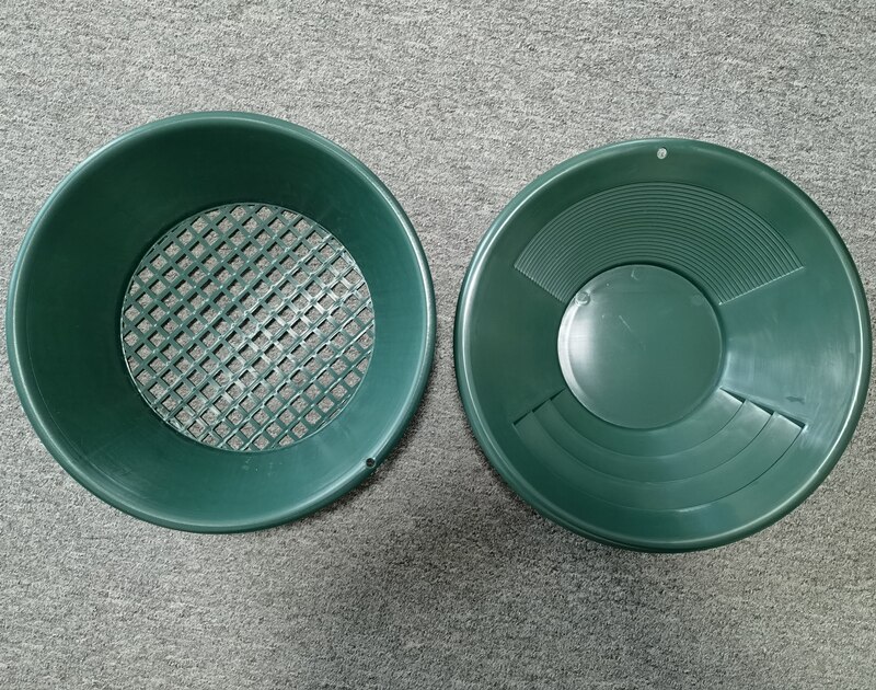 Washing, gold panning machine, screen, mining screen, metal detection tools, green plastic bowl.gold pan: Two in one suit