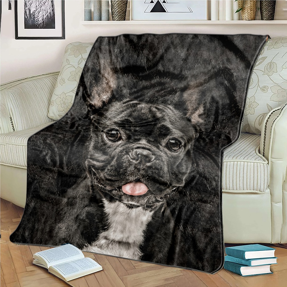 Dierlijke hond zachte flanellen dekens alpaca voor kinderen dikke warme plaid op de bedbank