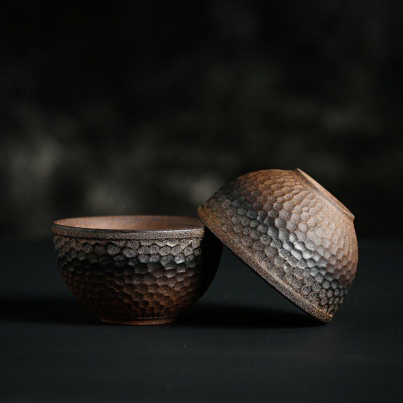 Japanse Steengoed Handgemaakte Theepot Warmer Keramische Retro Thee Warmer Kaars Houder Waterkoker Houder Thee Fornuis Kung Fu Theepot: 2PCS  cup