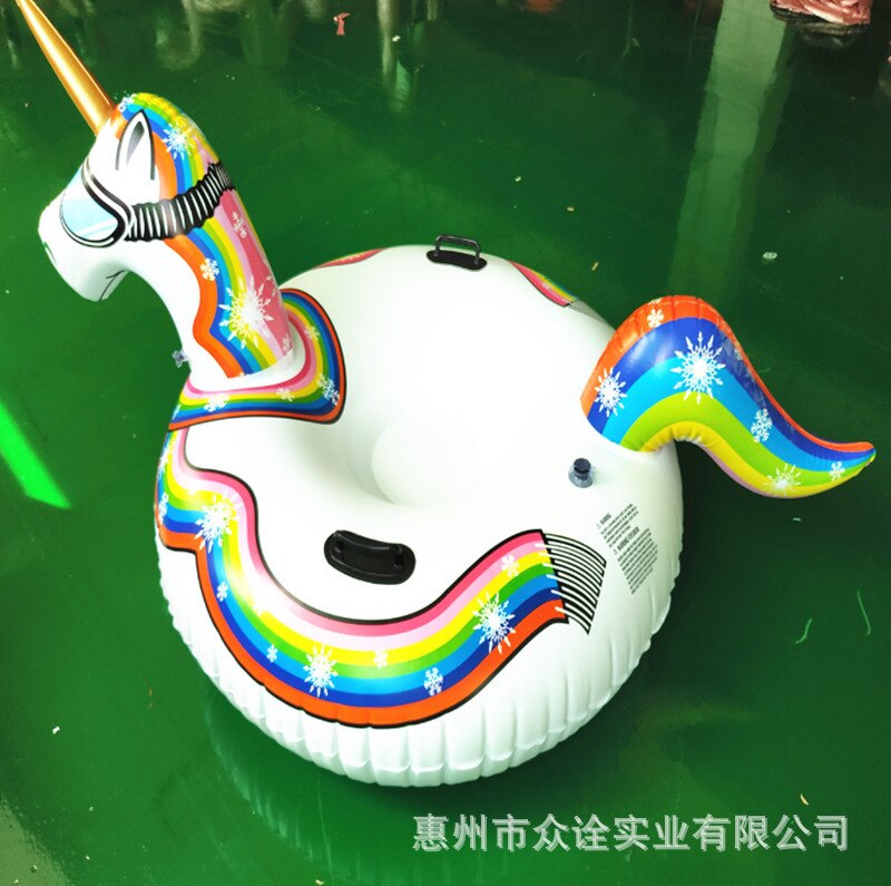 PVC Inflatable Ski Ring Cold-resistant PVC Inflatable Ski Ring Unicorn Ski Ring-