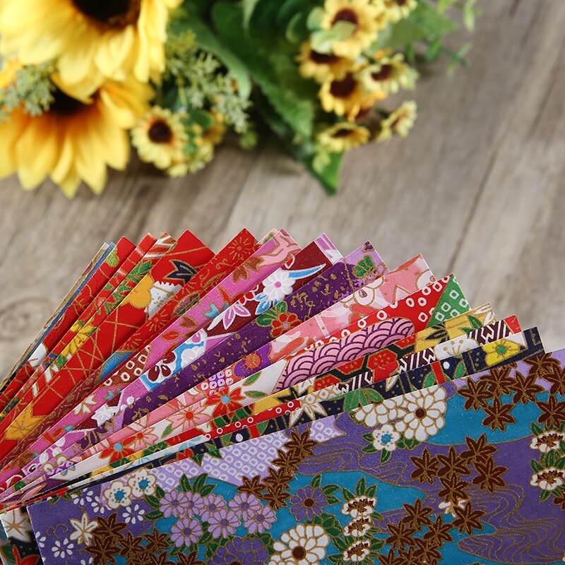 Japansk origami folde håndværkspapir tilfældigt blomstermønster gør det selv scrapbog til origami kunstelskere håndlavede foldepapirer