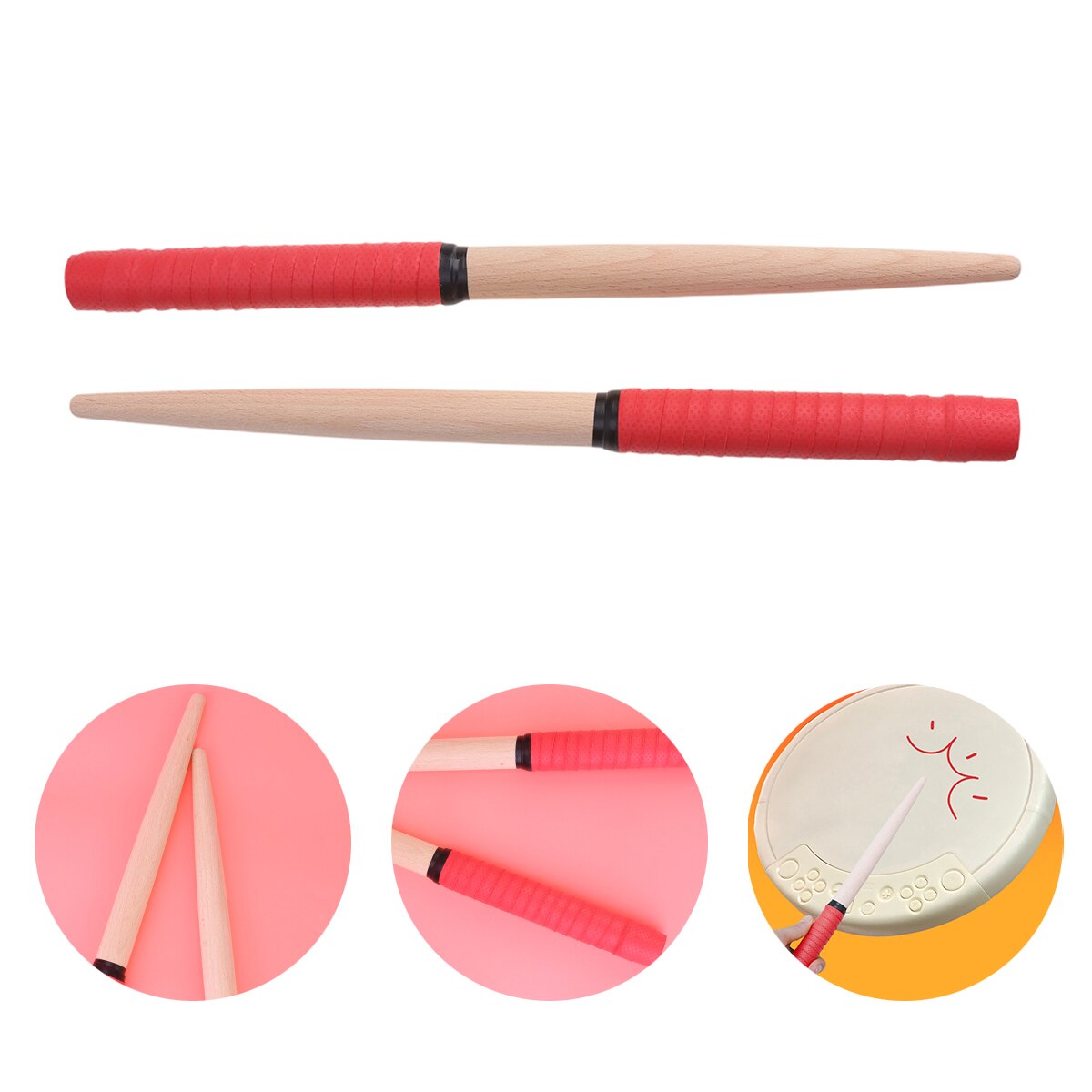 Taiko – baguettes de tambour en bois 35x2cm, 1 paire, bâtons légers à Percussion, pièces et accessoires d'instruments