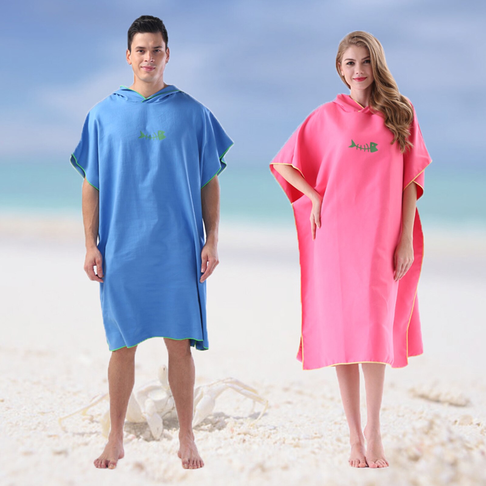 Poncho de Surf que cambia de toalla con capucha, manta de playa de microfibra, Toalla de baño, traje de baño, Poncho de playa para adultos