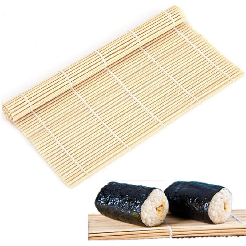 Estufas rodantes de bambú para Sushi, paletas de arroz japonesas, herramientas, molde para arroz, rodillo, accesorios de cocina DIY, 1 ud.