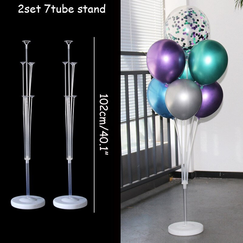 Ballon rond support ballons couronne anneau pour fête d'anniversaire décor fête enfants faveurs bébé douche fournitures décoration de mariage: 2sets 7 tube stand