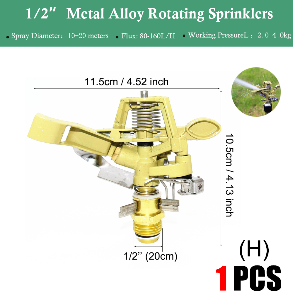 Tripé de aço inoxidável impacto sprinklers kit 360 graus girar bocais pulverizador para 1/2 &quot;mangueira planta agrícola irrigação flor: HxPCS