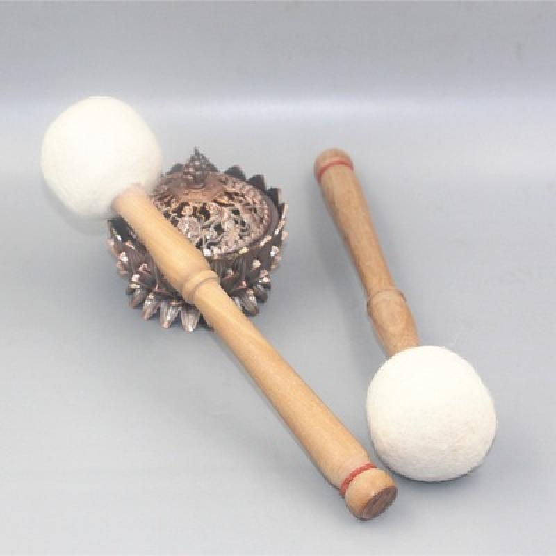 Cuenco tibetano de cuero palo de martillo palo de madera mango de meditación budista tibetana cuenco de canto accesorio 8-25cm