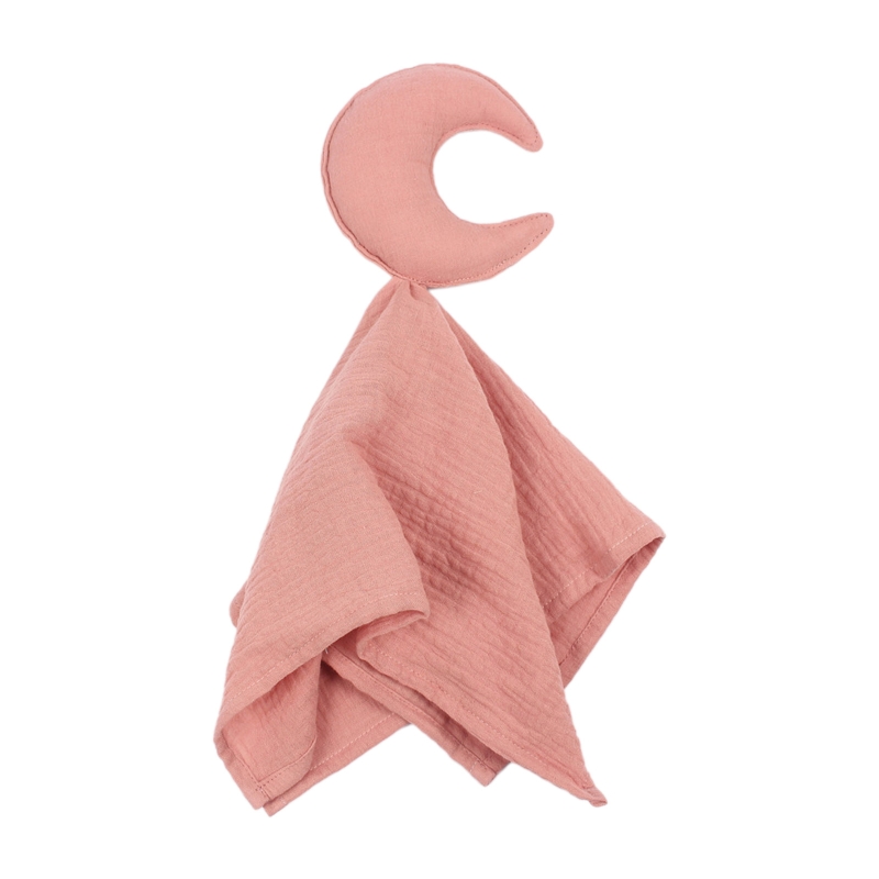 Moon Star Baby Comfort Safety Blanket Soothe Soothing Towel nfant Supplies for Baby Girls Boys Sleeping Playing Plush Toy: Pink-Moon