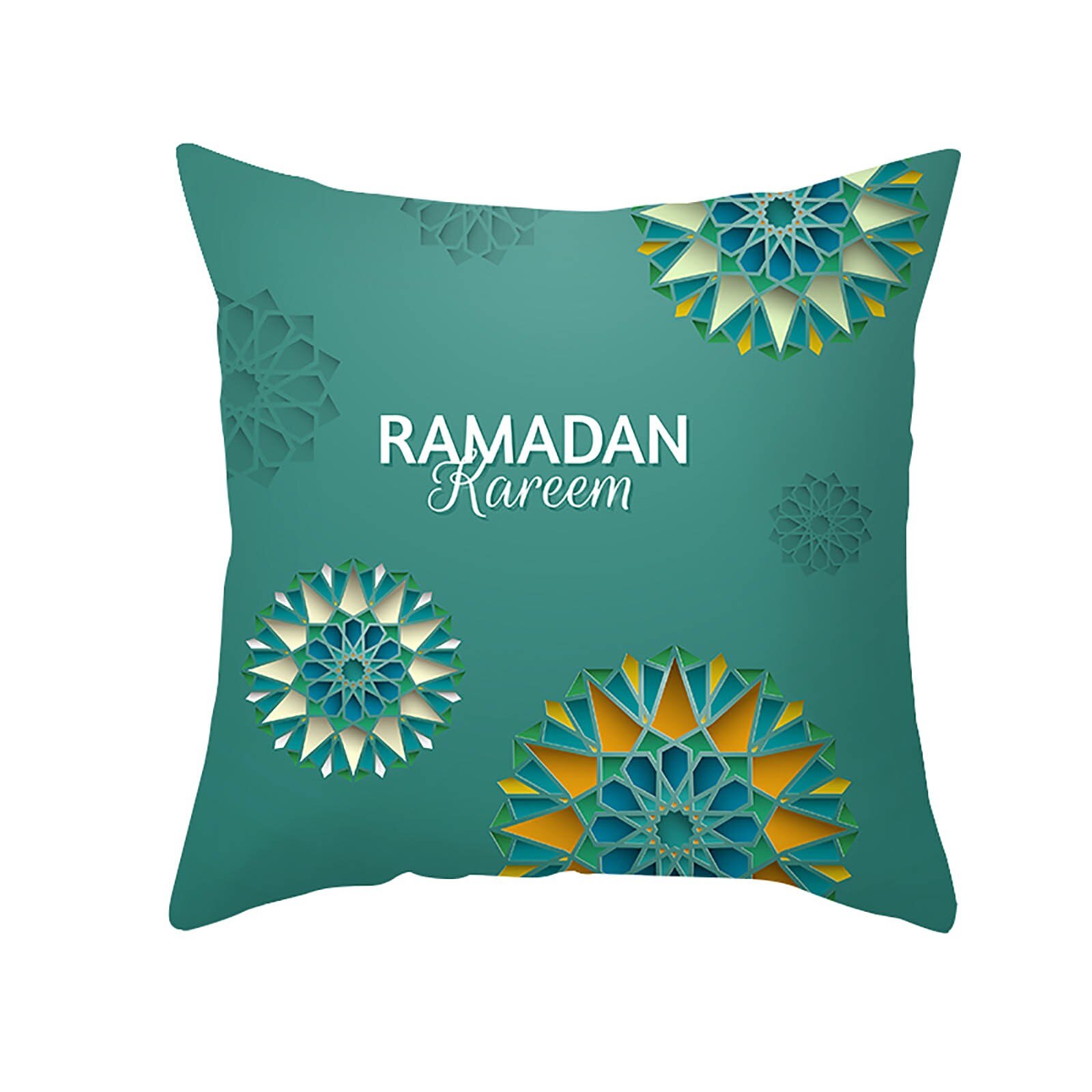 Ramadan musulman Motif Polyester Housse De Coussin Taie D'oreiller Décor À La Maison Taie D'oreiller Douce Bureau kussensloop 45X45Cm: E