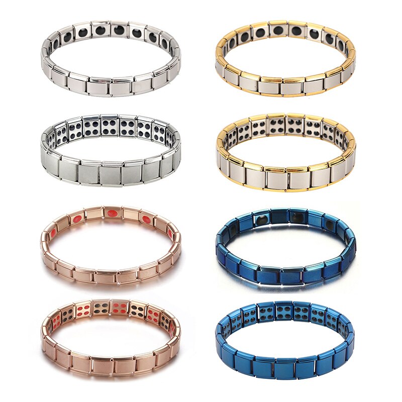 Neue Edelstahl Schwarz Germanium Magnetische Kette Link Armband für Frauen Männer Gesundheit Pflege Energie Schmuck Schnarchen Armband