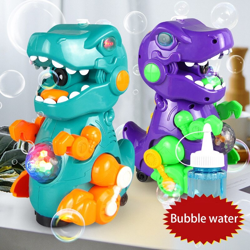 Bubble Machine Dinosaurus Bubble Blower Lopen & Verblijf Nog Twee Instellingen Muziek & Licht Bump Functie Peuter Speelgoed Voor Kids