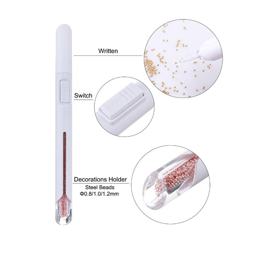 Herramienta para hacer puntos de decoración de uñas cuentas de acero cosechadora de uñas pluma punteadora Multi-función instrumentos de manicura herramienta de decoración de salón