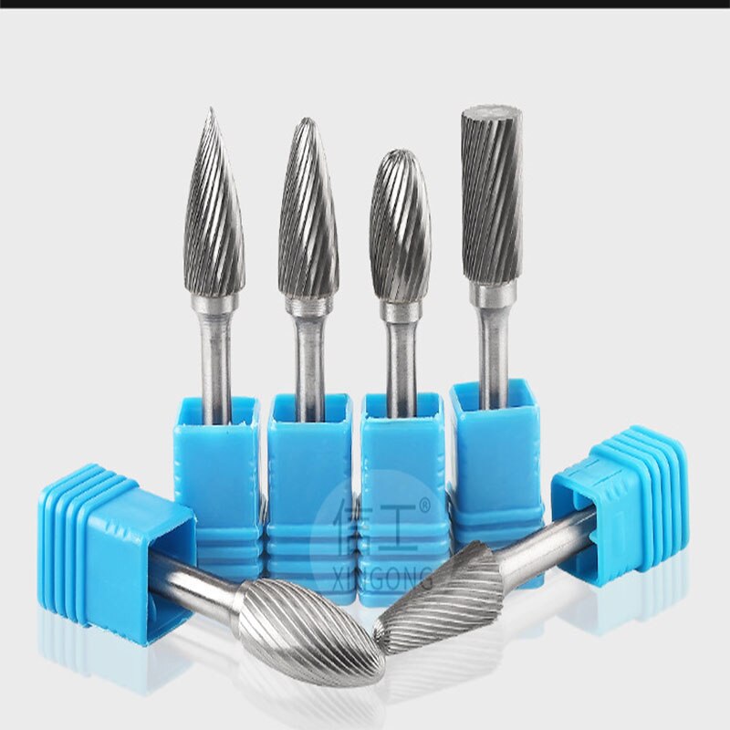 16*6MM Solid Carbide Tungsten Steel Milling Cutter Single Slot Metal Electric Grinding Head Carbide Rotary File Polishing Tool