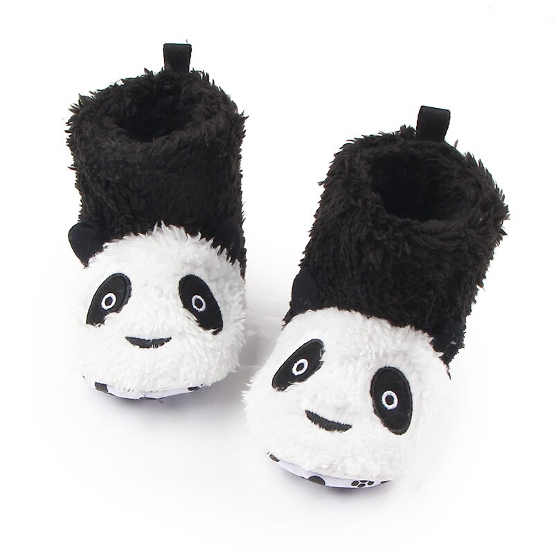 Cartoon Baby Laarzen Pluche Winter Baby Schoenen voor Kinderen Snowboots Antislip Schapen Panda Baby Laarzen voor Jongens meisjes Sneeuwschoenen: Black panda / 3