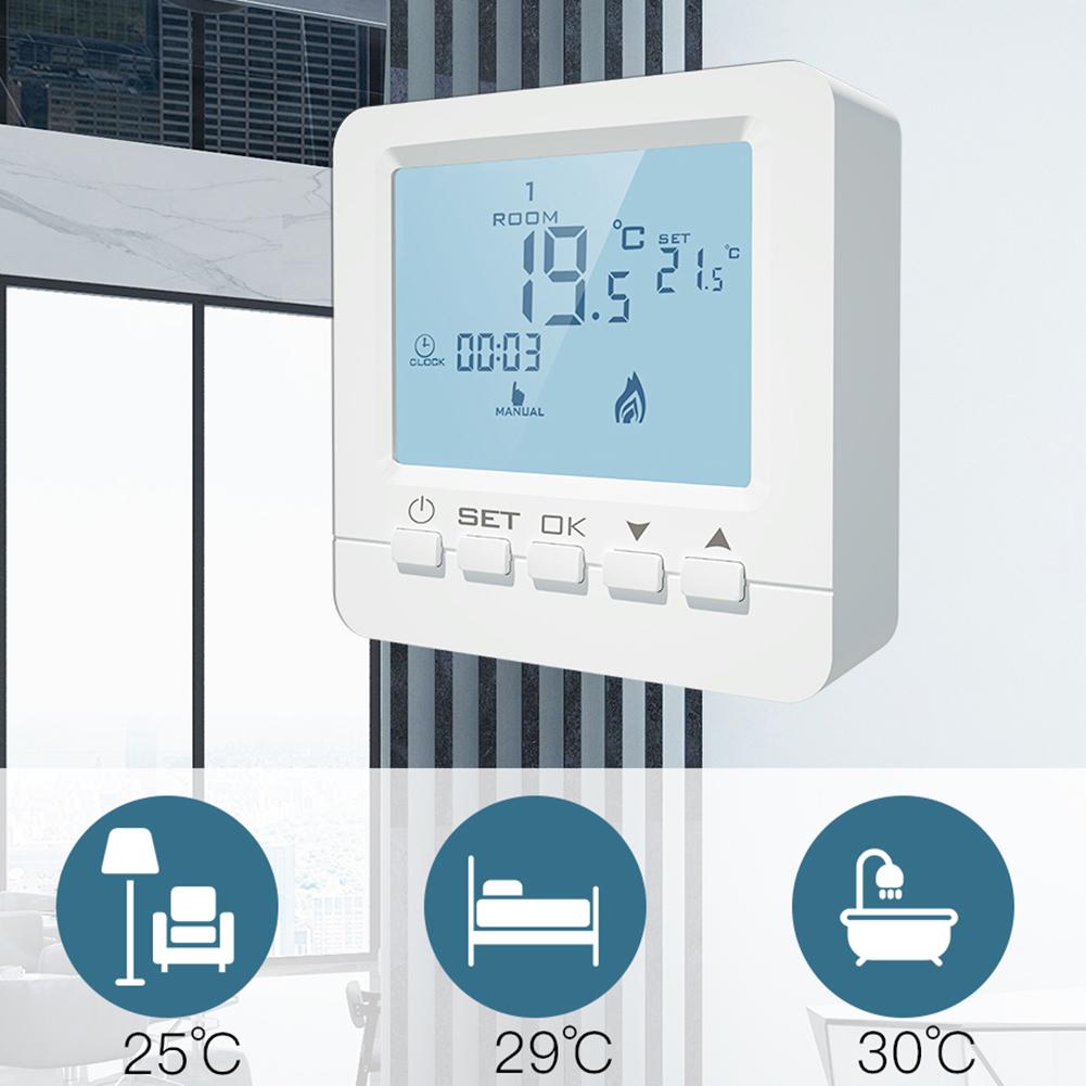 LCD Programmable Electric Digital Floor Heating Room Air Thermostat Warm Floor Controller