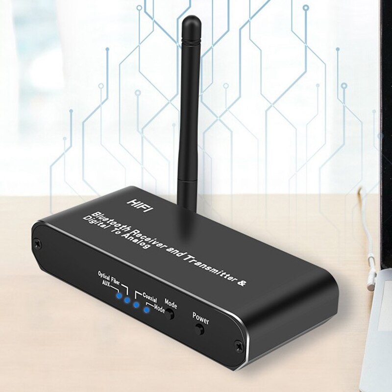 Bluetooth 5.0 zender-ontvangeradapter met aptx hd true hifi lange afstand bluetooth draadloze muziek-o-adapter