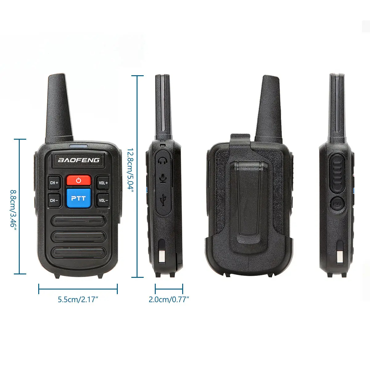 Baofeng BF-C50 2pcs Mini Walkie Talkie Kids Portable Ham Radio Comunicador UHF 400-470MHz Dual Band Two-way Radio HF Transceiver