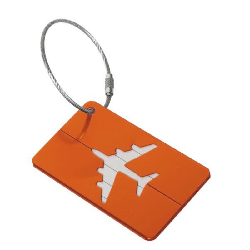 Aluminum luggage tag Boarding flight baggage card Travel Luggage Label Straps Suitcase Luggage Tags: Orange