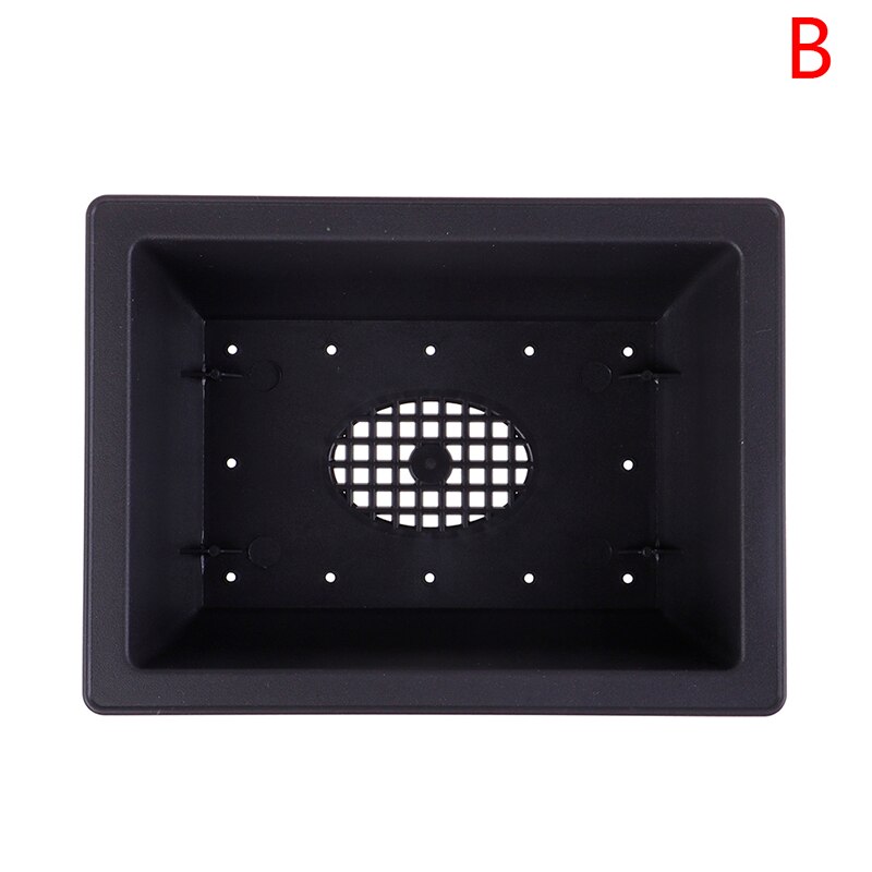 Maceta de plástico de imitación para balcón, macetas cuadradas de plástico para bonsái, cuenco para vivero, jardinera rectangular de imitación: B