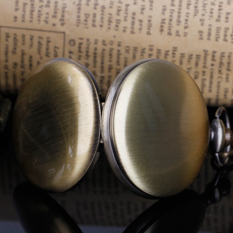 Bronze Quartz Pocket Watch Chain Pendant Fob watch Men Women Fob Watch Relogio DeBolso CF1209