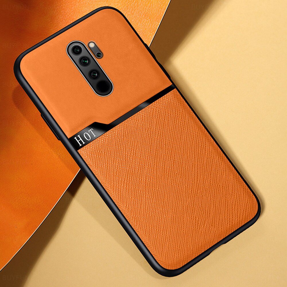 Für Xiaomi Redmi Hinweis 8 Pro Leder Textur Telefon Fall Stoßfest Telefon Shell auf Redmy Note8 Note8Pro 8Pro Zurück Abdeckung coque: for Note 8 / Orange