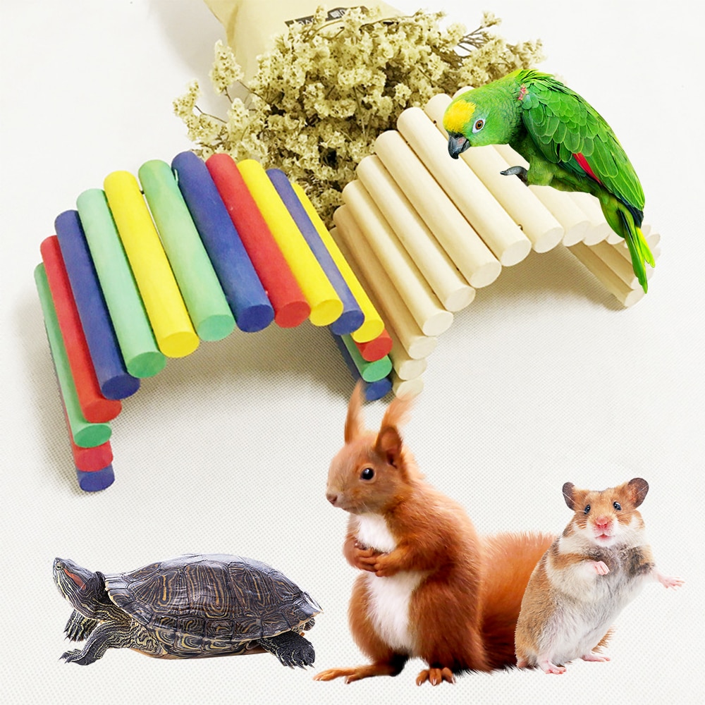 Houten Brug Speelgoed Voor Muis Hamster Rat Cavia Papegaaien Hout Klein Dier Huisdier Archbridge Buigen Ladder Speelgoed