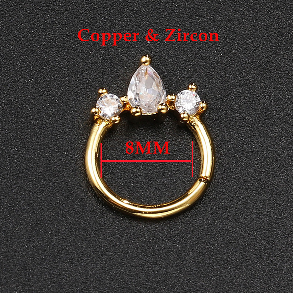 Piercing de oreja Y2k para mujer, pendientes de hélice Daith Snug para mujer, anillo de tabique Tragus Clicker de cartílago con cadena, de joyería INS, 1PC