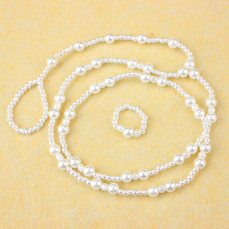 1 SET Perle Fußkettchen Frauen Ankle Armband Strand Nachahmung Perle Barfuß Sandale Fußkettchen Kette Fuß Schmuck