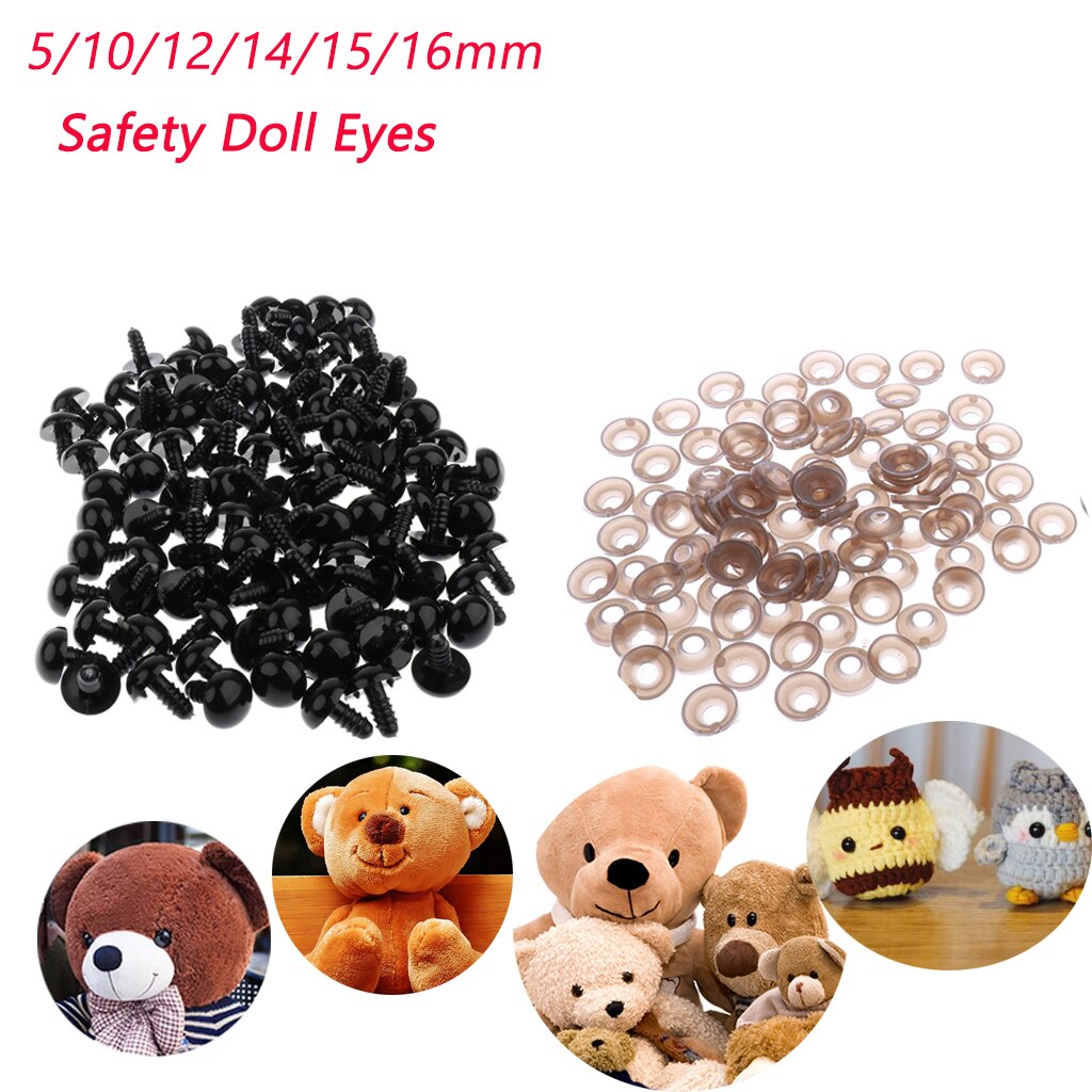 1000 PCS Plastic Safety Eyes Craft Eyes with Washers for Doll, Bear, Stuffed Animals, Soft Toy Making, DIY Crafts