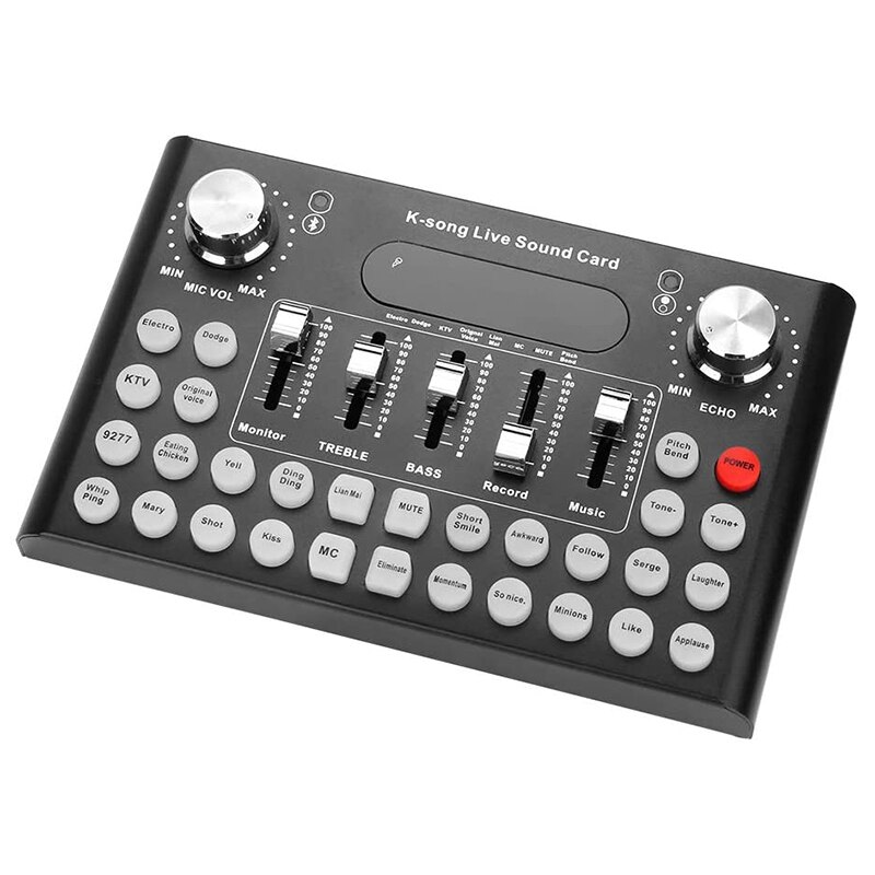 1Set F9 Electric Sound Card 18 Live Sound Effects Bluetooth Microphone Mixer Voice Changer For Mobile Computer Audio Sound Card