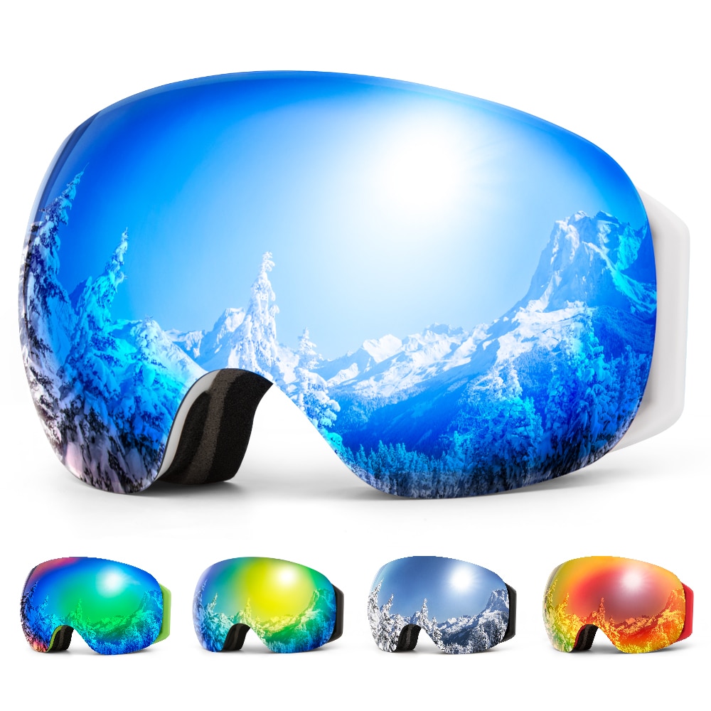 Copozz Frameloze Skibrillen Met Sneeuw Masker Mannen Vrouwen Snowboard Goggle Magnetische UV400 Oogbescherming Anti Fog Skiën Bril