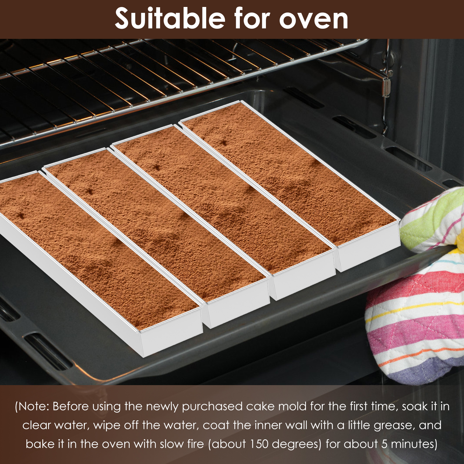 Molde rectangular para pastel, aleación de aluminio, tiramisú, moldes para hacer postres, molde para tarta de queso, molde para pan, herramienta para hornear, accesorios de cocina