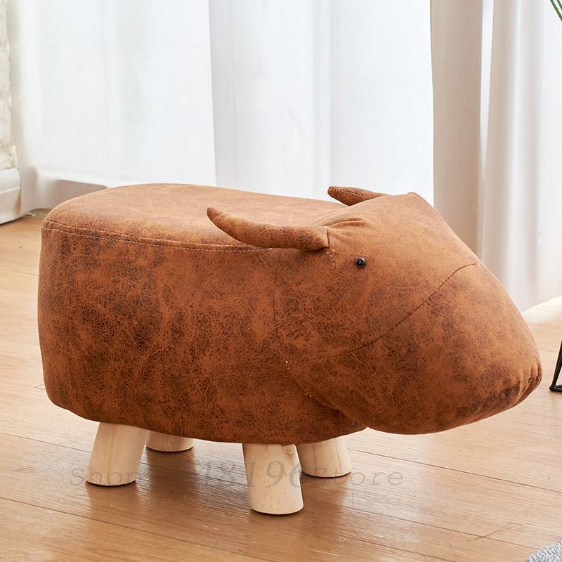Massief Houten Kinderen Kruk Cartoon Dier Creatieve Kruk Olifant Sofa Bankje Voetenbankje Schoenen Bench: Model   5