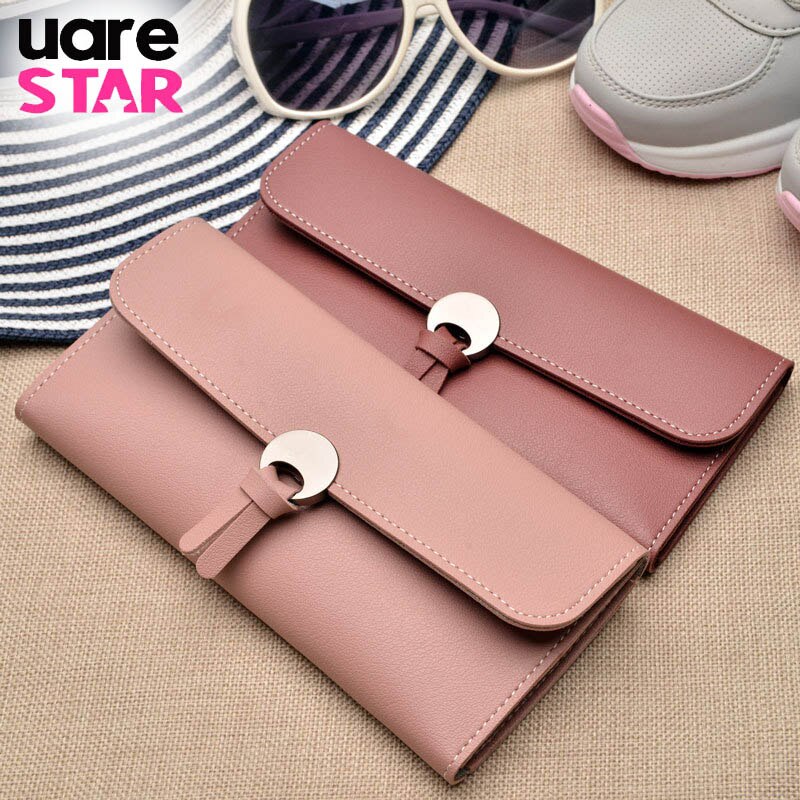 Lange kvinder punge pu læder dame pung og pung dame fest clutch kvindelig kortholder