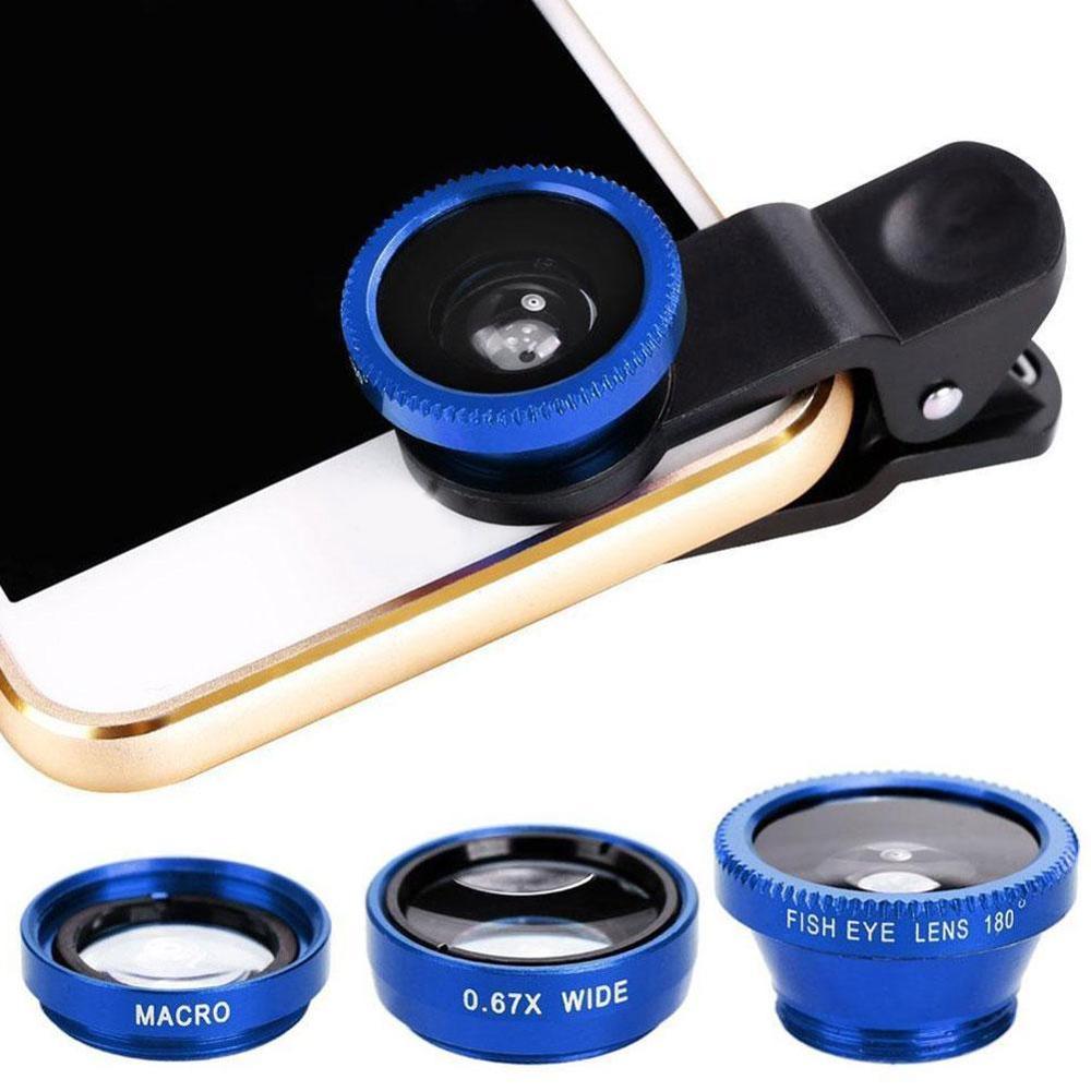 Phone Lens Fisheye Lens 0.67x Wide-angle Zoom Lens Fisheye Lens 6x Macro Lens Camera Kit with Mobile Phone Clip for Smartphone