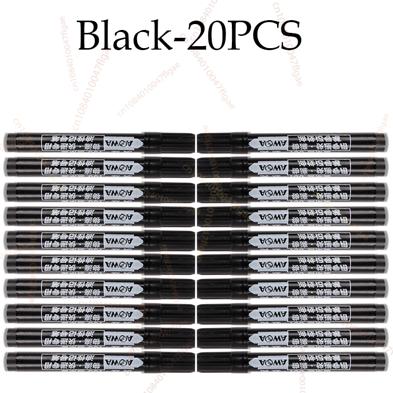 6 PCS Permanent Marker Pen Manga Drawing Markers Black Blue Red Waterproof Ink Sketch Pens Stationery Art School Supplies: Navy Blue